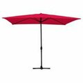 Propation 6.5 x 10 Ft. Aluminum Patio Market Umbrella Tilt with Crank - Red Fabric & Black Pole PR648412